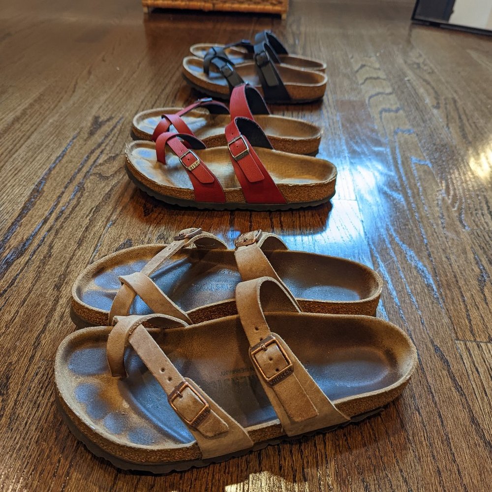 3 pairs Birkenstock Mayari - Size 38 Regular Width